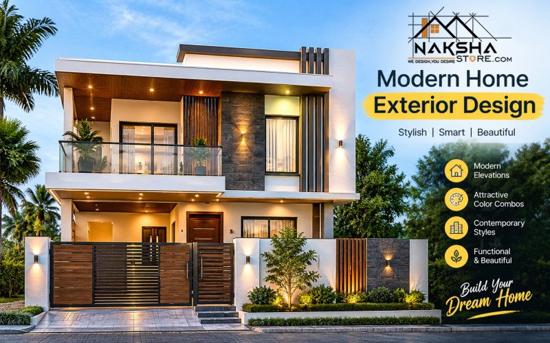 Modern Home Exterior Design – Stylish & Smart Architecture